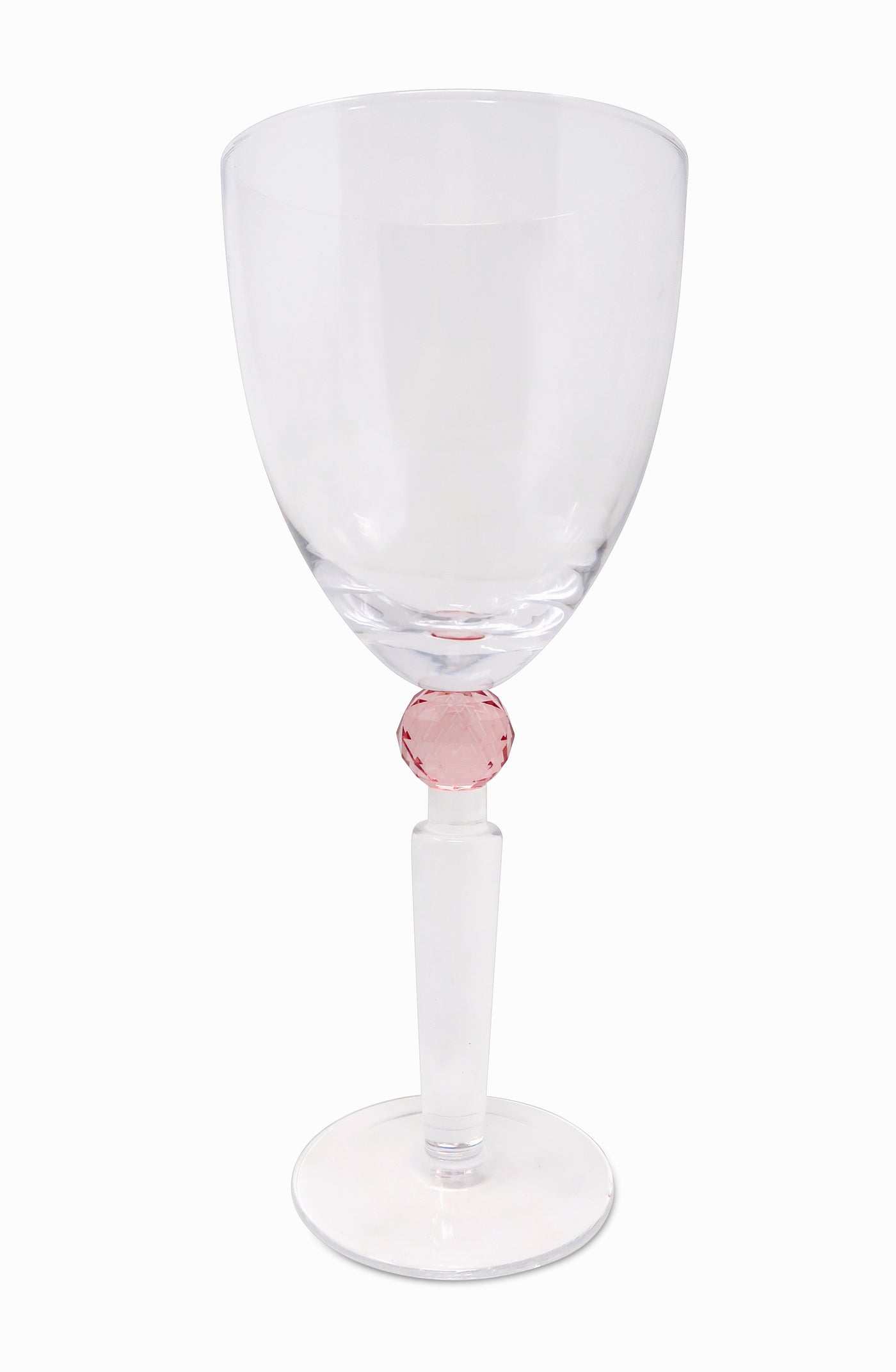 Set of 6 Wine Glasses with Diamond on Stem