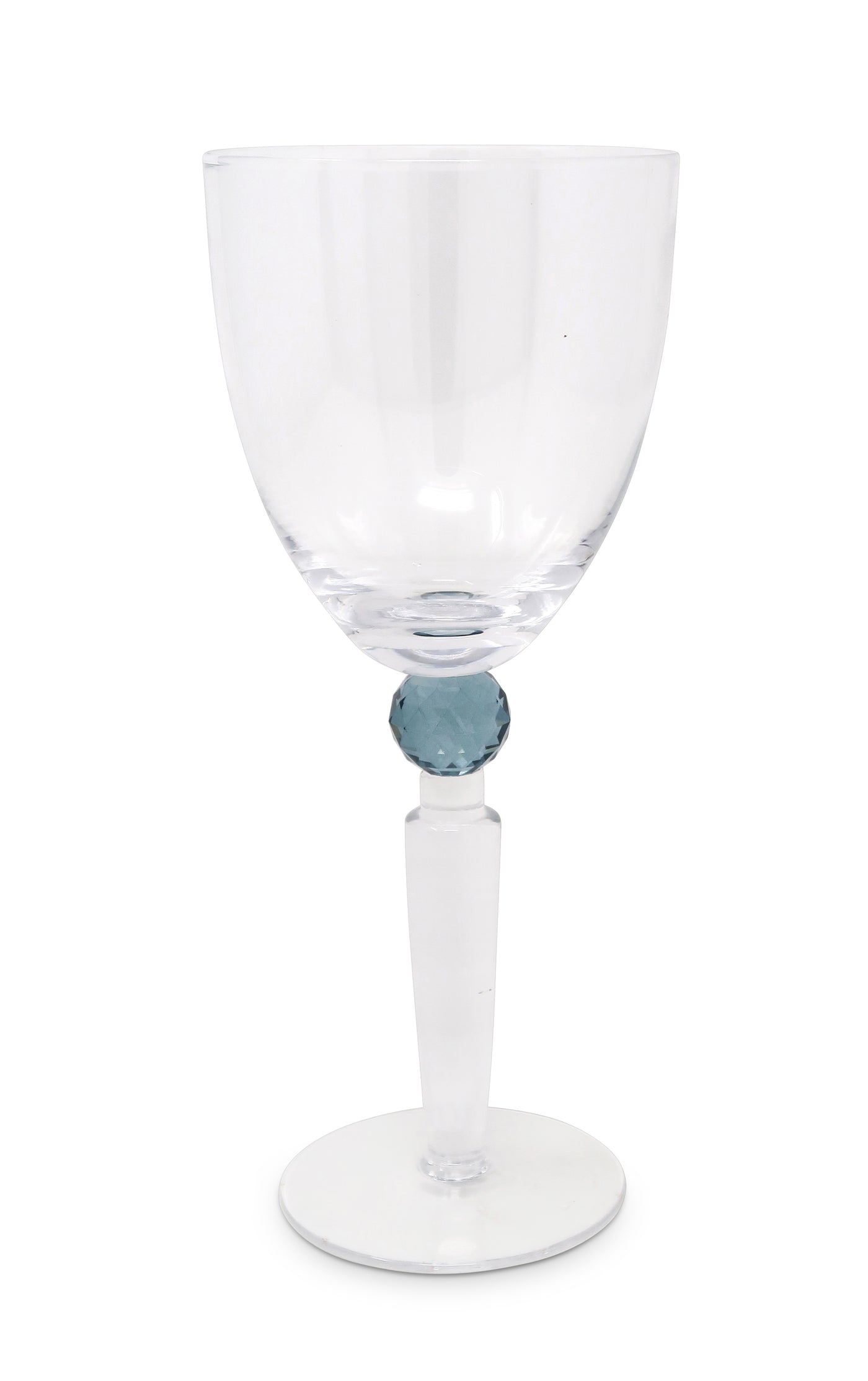 Set of 6 Wine Glasses with Diamond on Stem