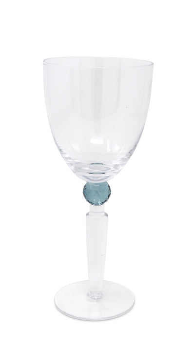 Set of 6 Wine Glasses with Diamond on Stem