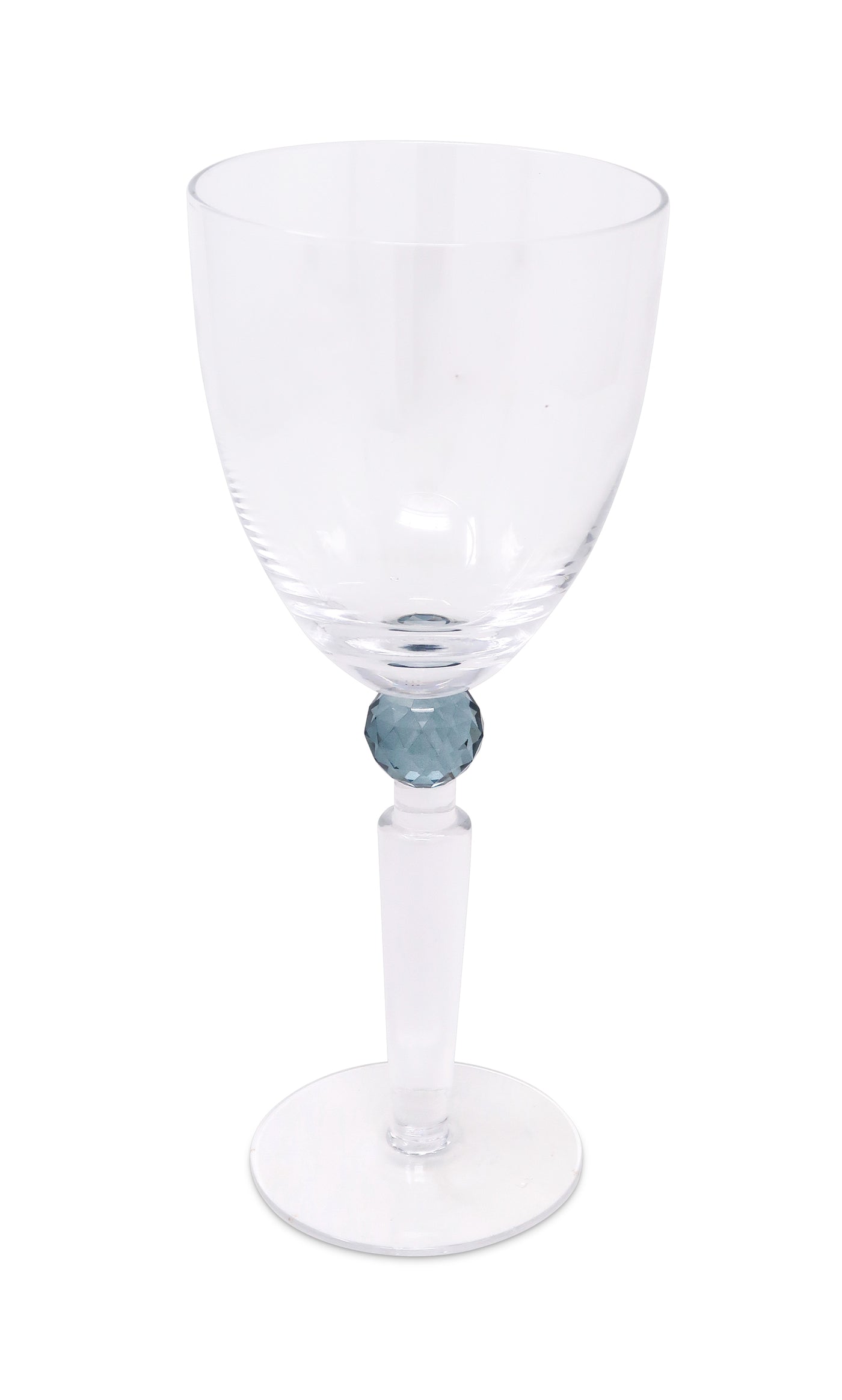 Set of 6 Wine Glasses with Diamond on Stem