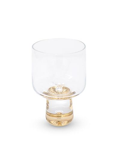 Set of 4 Wine Glasses with Gold Reflection Base