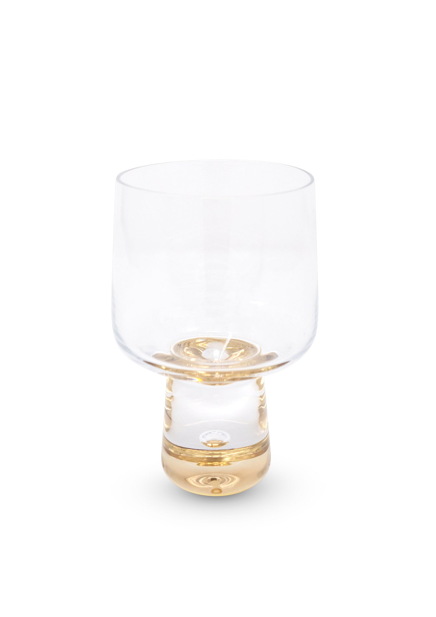 Set of 4 Wine Glasses with Gold Reflection Base