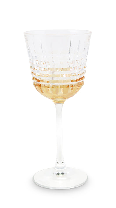 Liscio Ottico - Elegant Set of 6 Glass Glasses with Amber Shade on Bottom