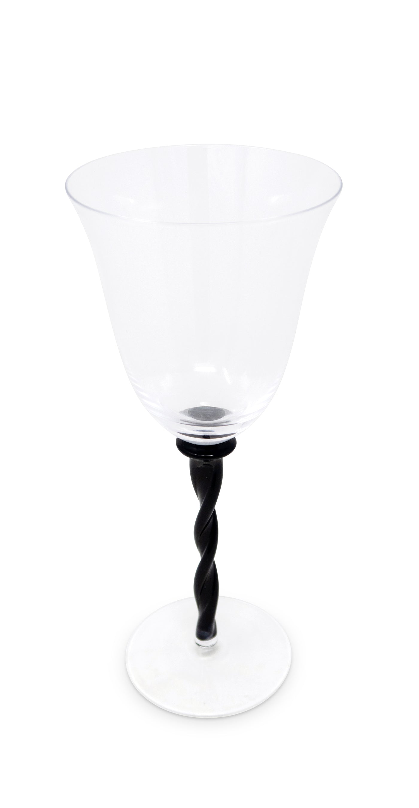 Set of 6 Glasses with Twisted Black Stem