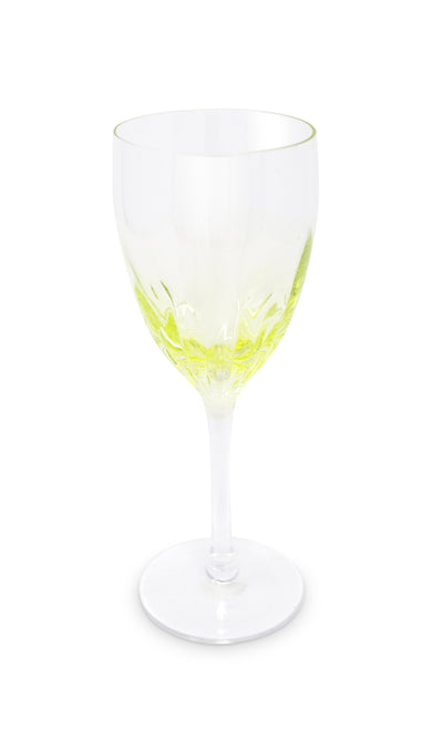 Set of 6 Optic Wine Glasses with Color Gradient, 8.5"H