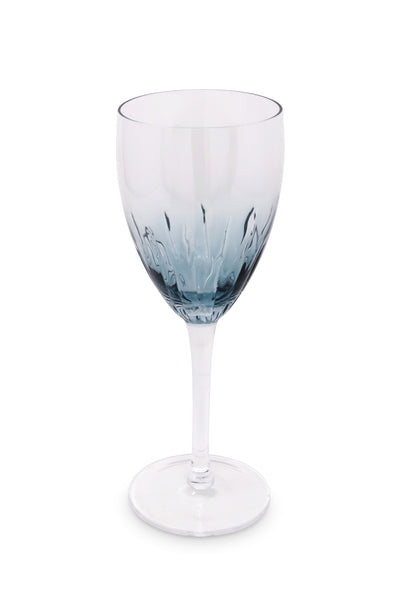 Set of 6 Optic Wine Glasses with Color Gradient, 8.5"H