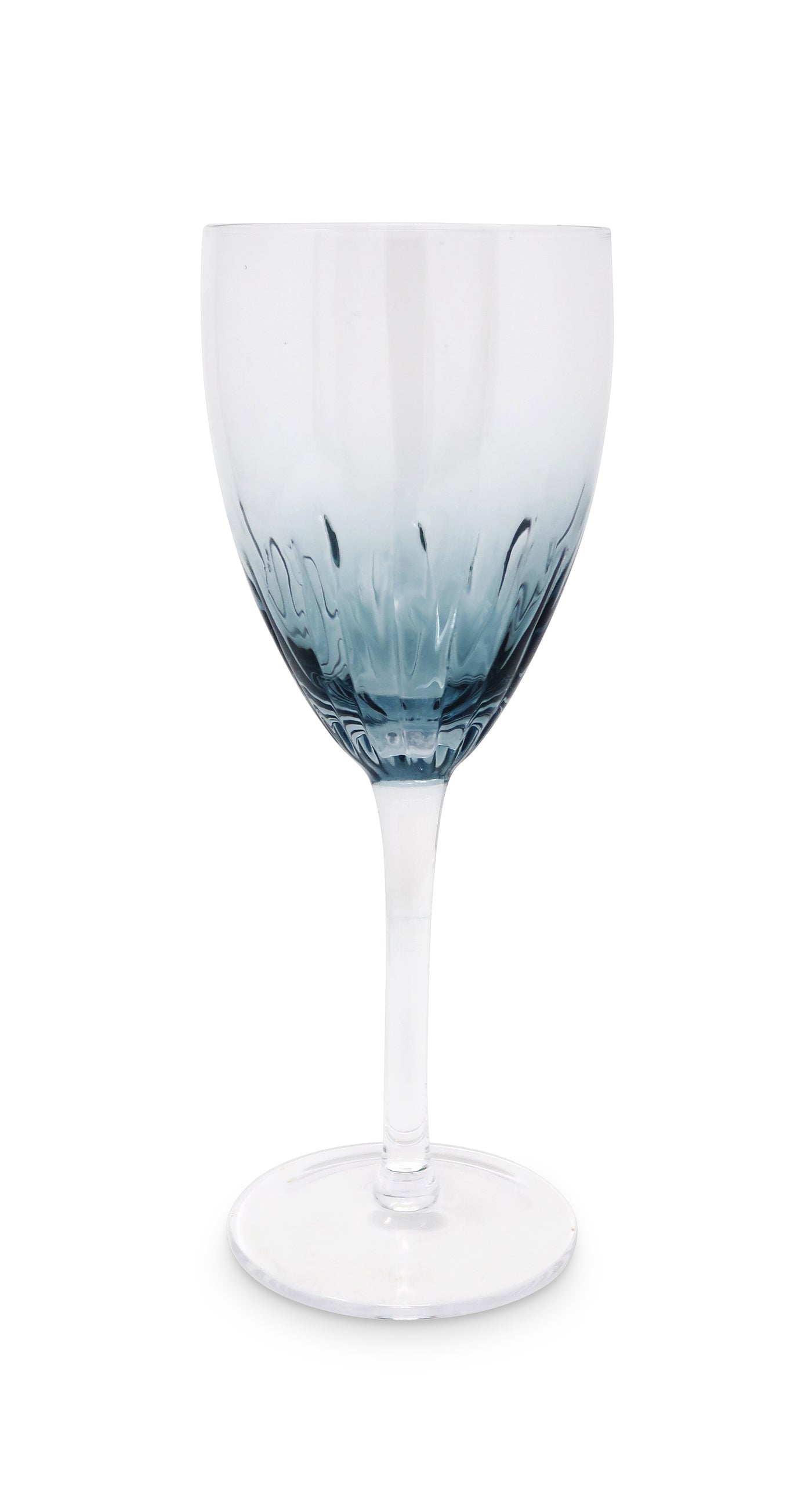 Set of 6 Optic Wine Glasses with Color Gradient, 8.5"H