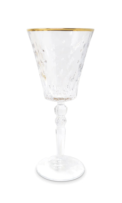 Liscio Ottico- Set of 6 Water Glasses with Dimond Cut