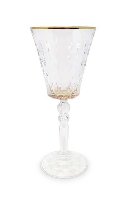 Liscio Ottico- Set of 6 Water Glasses with Dimond Cut