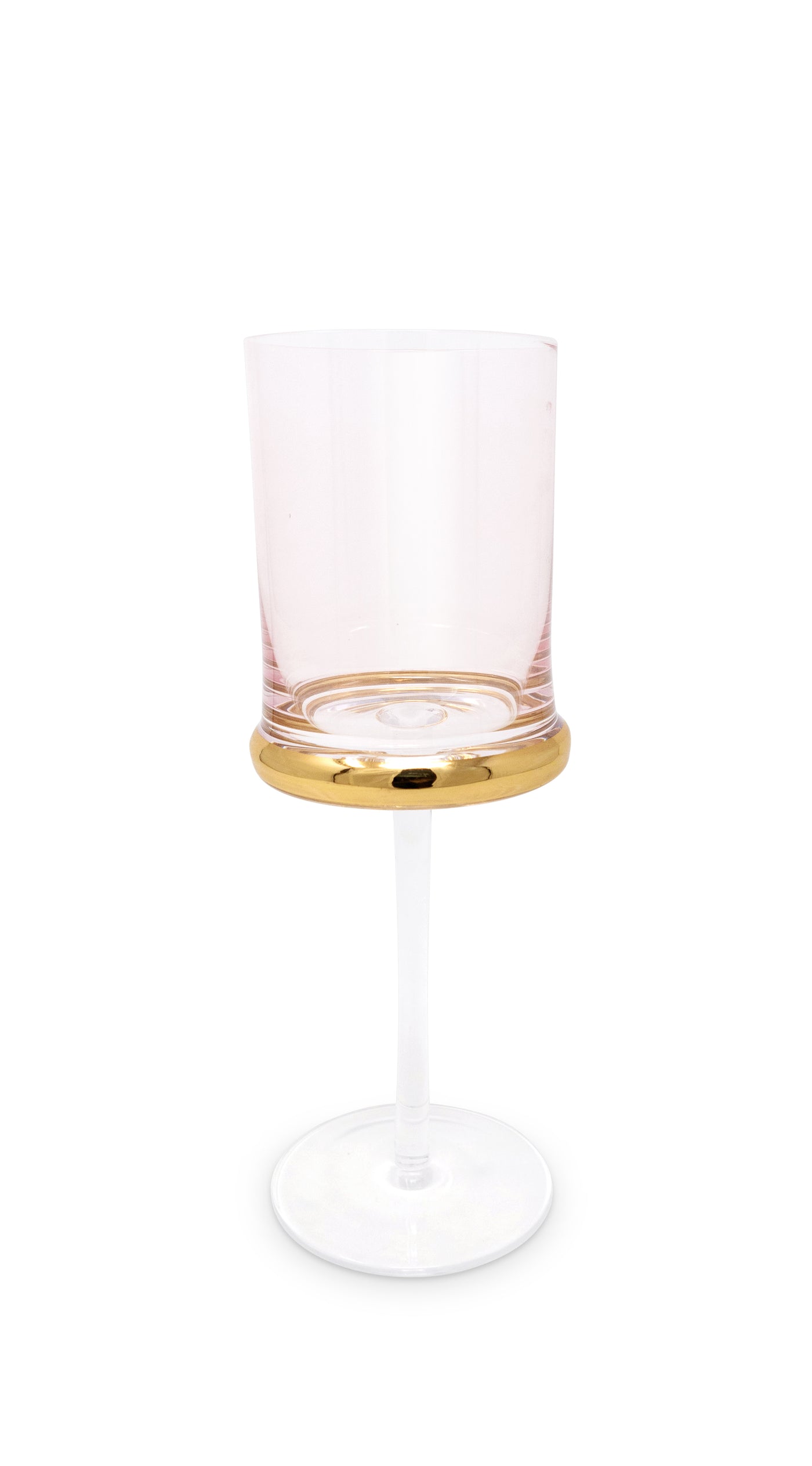 Set of 6 Square Glasses with Gold Ring