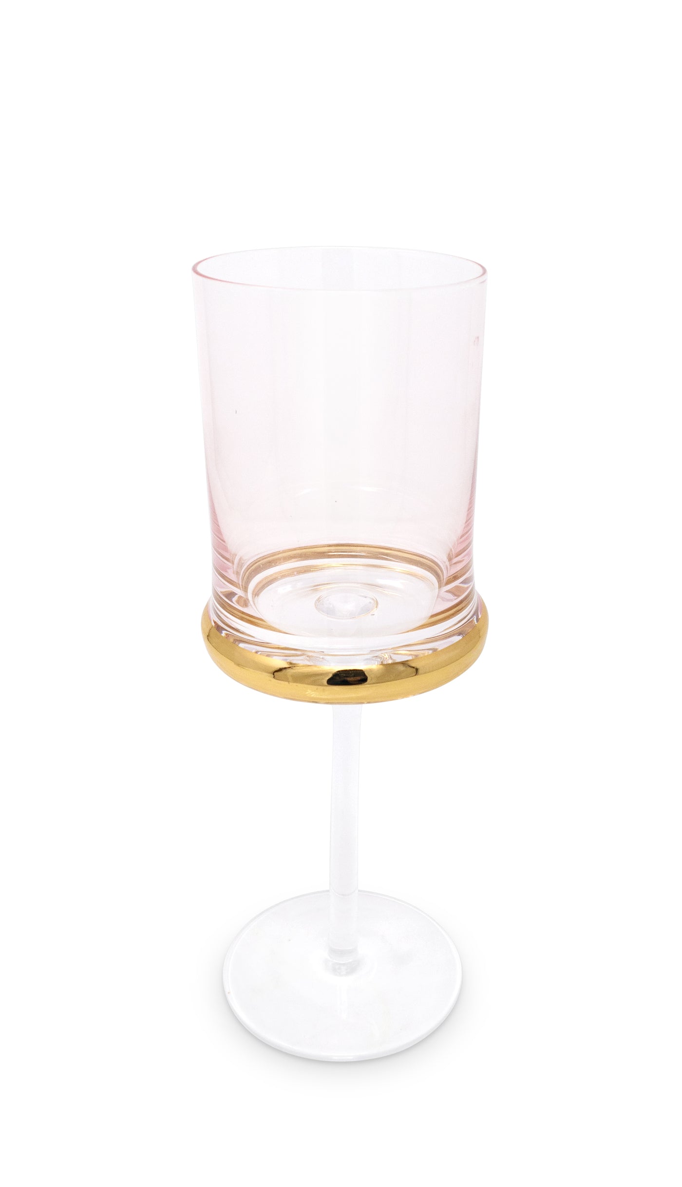 Set of 6 Square Glasses with Gold Ring