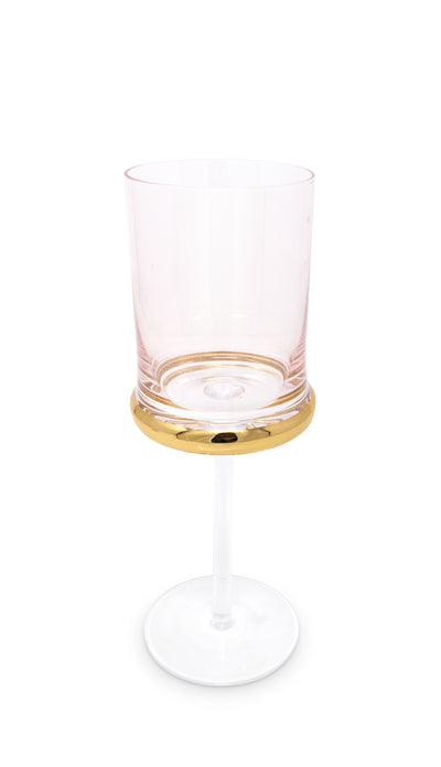 Set of 6 Square Glasses with Gold Ring