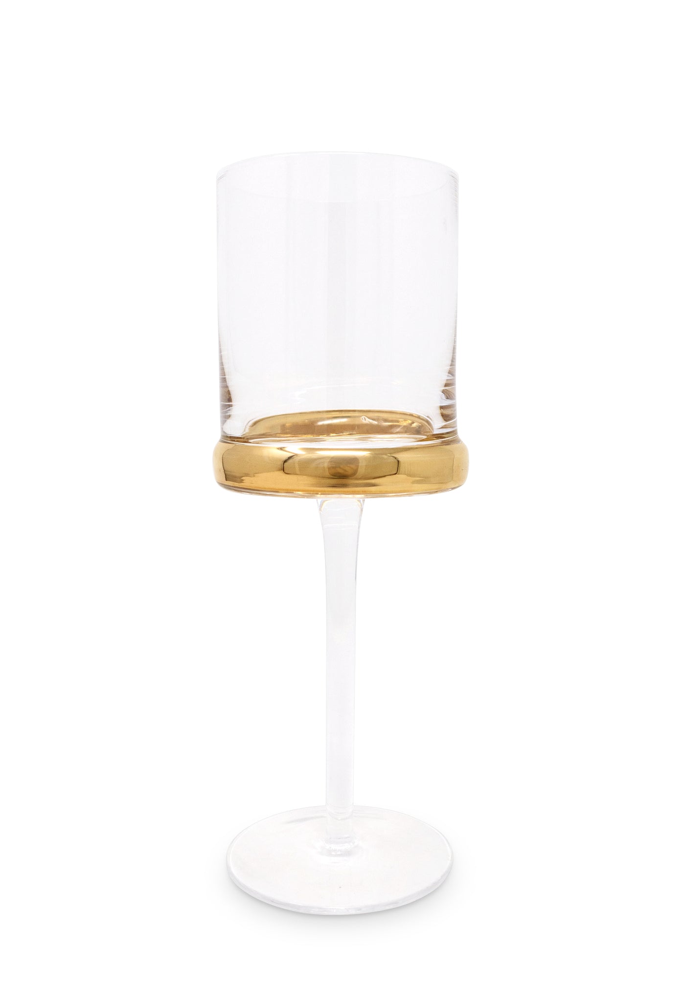 Set of 6 Square Glasses with Gold Ring