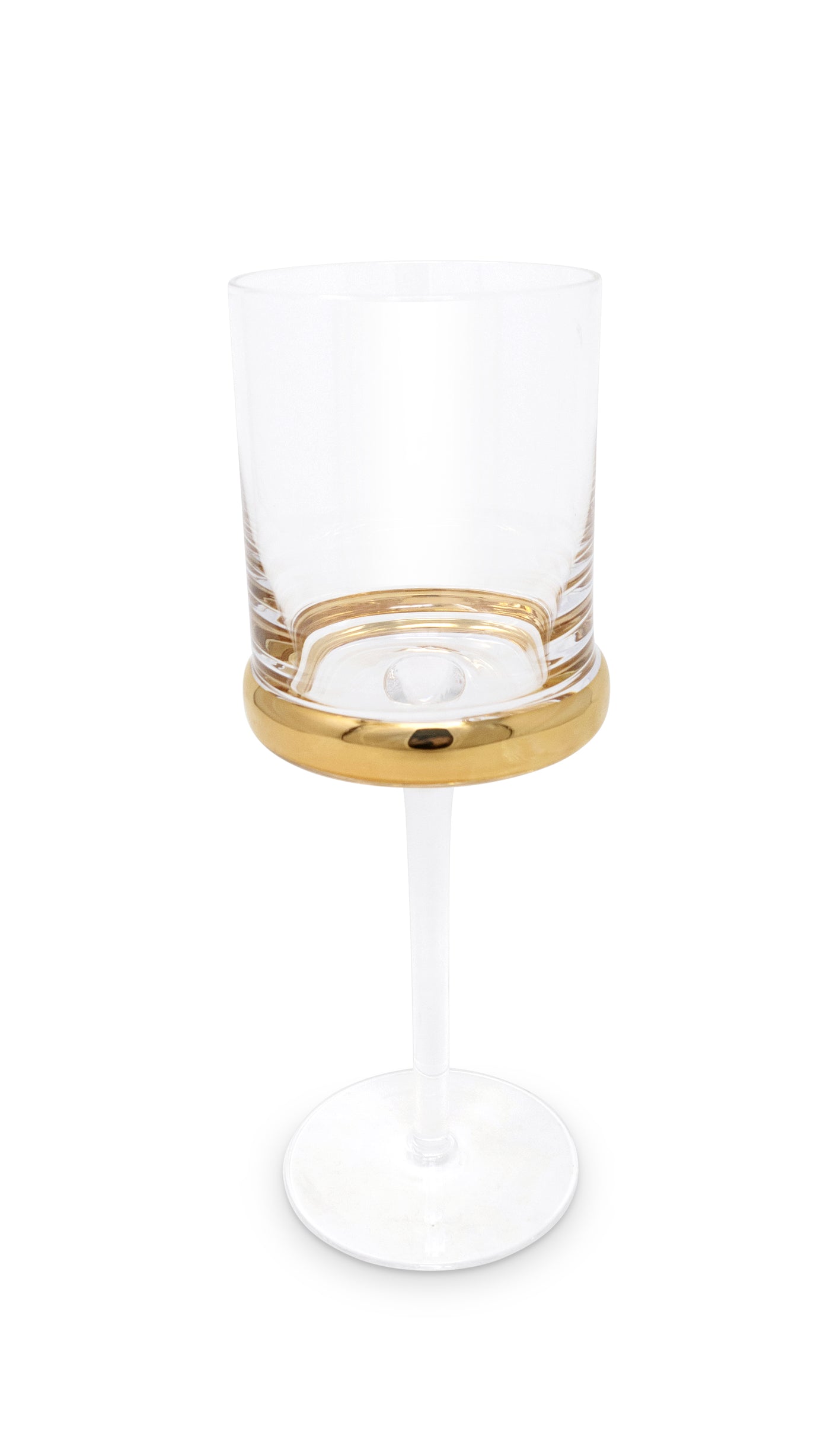 Set of 6 Square Glasses with Gold Ring