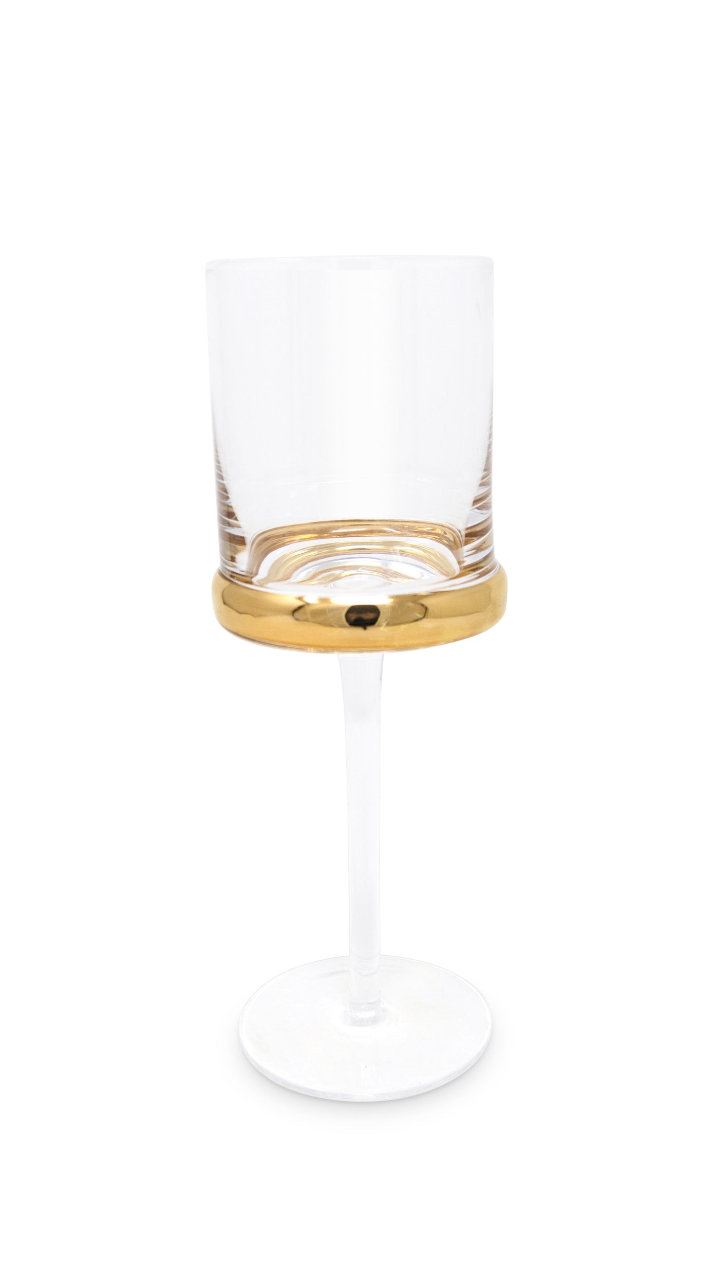 Set of 6 Square Glasses with Gold Ring