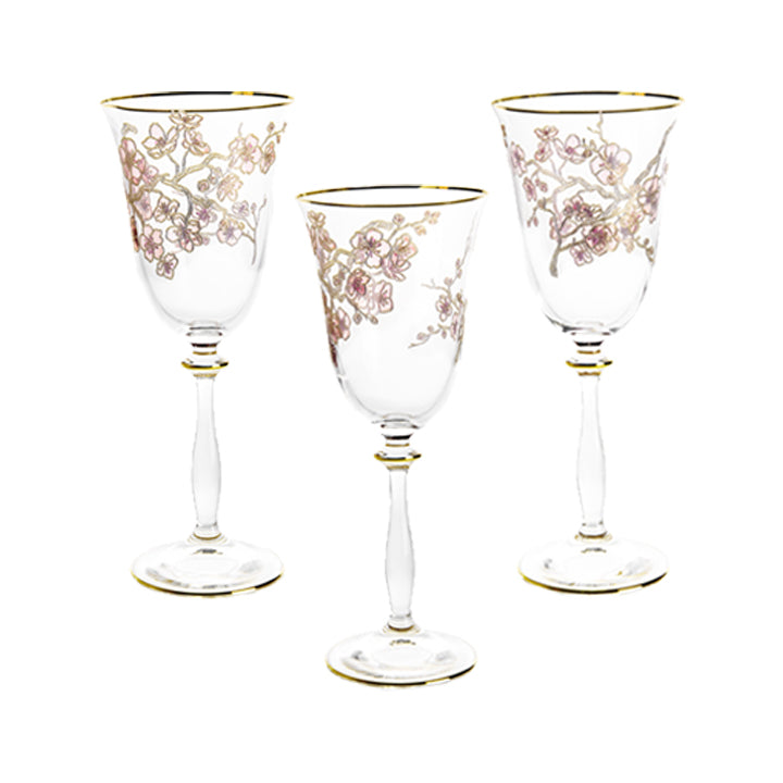 Set of 4 Glasses with Gold Design