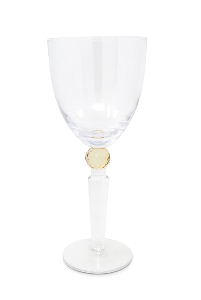 Set of 6 Wine Glasses with Diamond on Stem