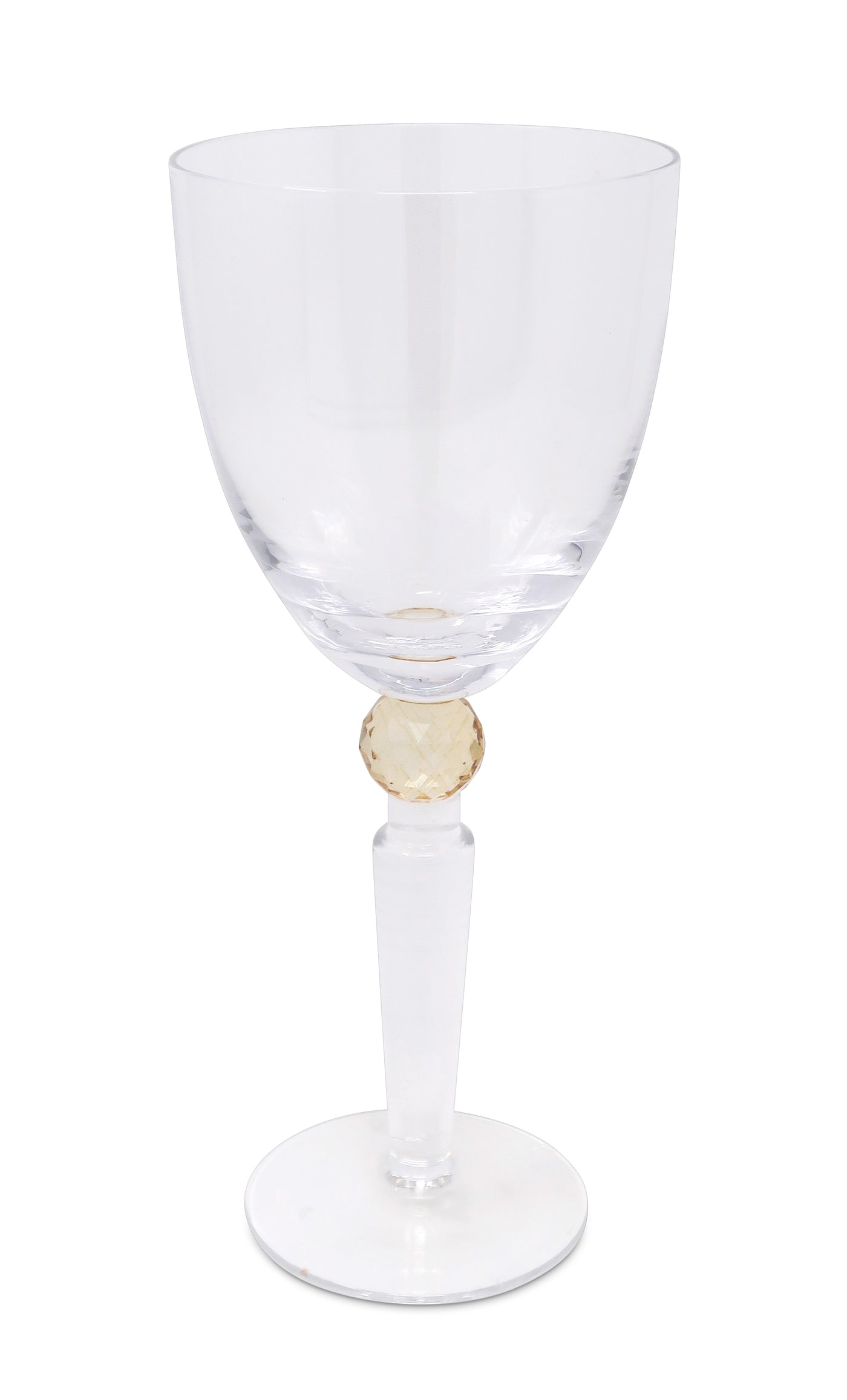 Set of 6 Wine Glasses with Diamond on Stem