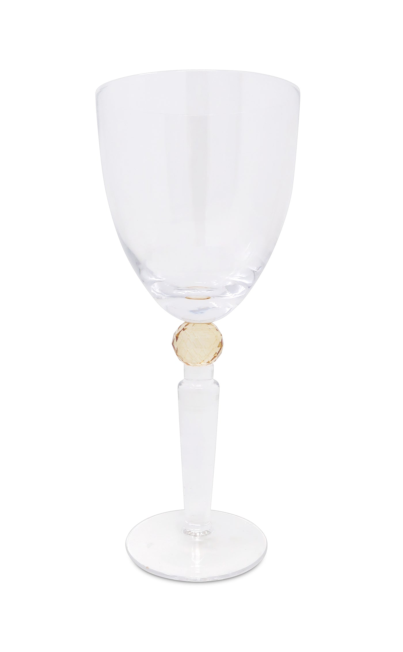 Set of 6 Wine Glasses with Diamond on Stem