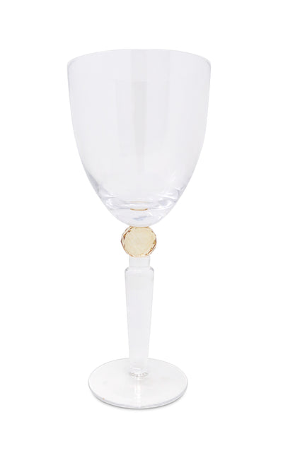 Set of 6 Wine Glasses with Diamond on Stem