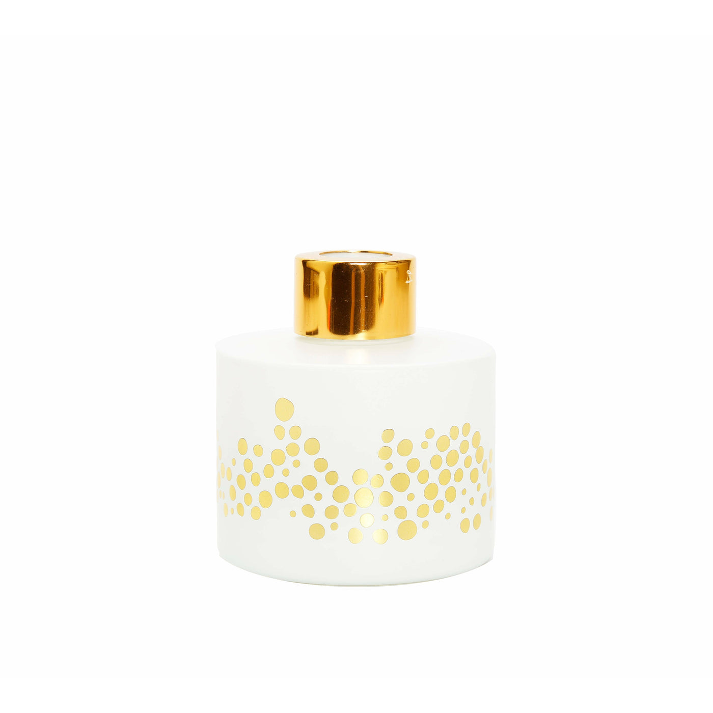 Gold Spotted White Bottle Diffuser, "Lily of the Valley" aroma