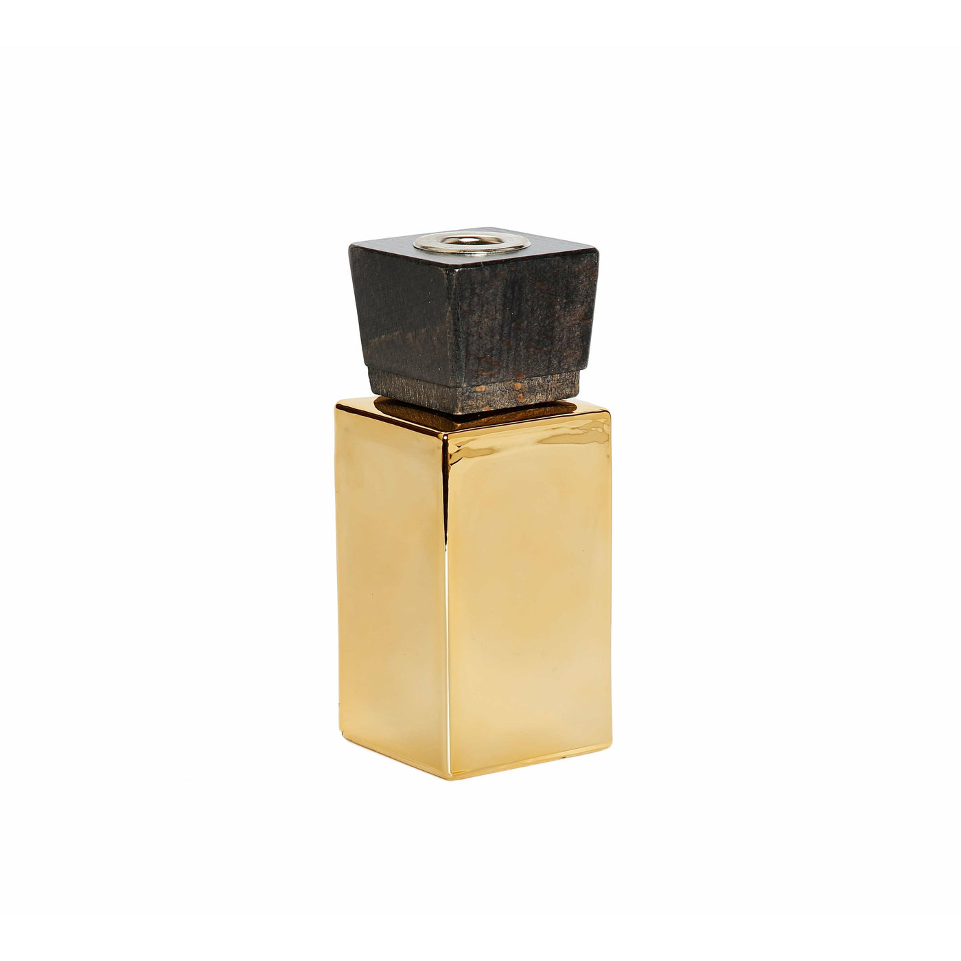 Gold Bottle Diffuser with Black Cap, "Iris & Rose" Scent