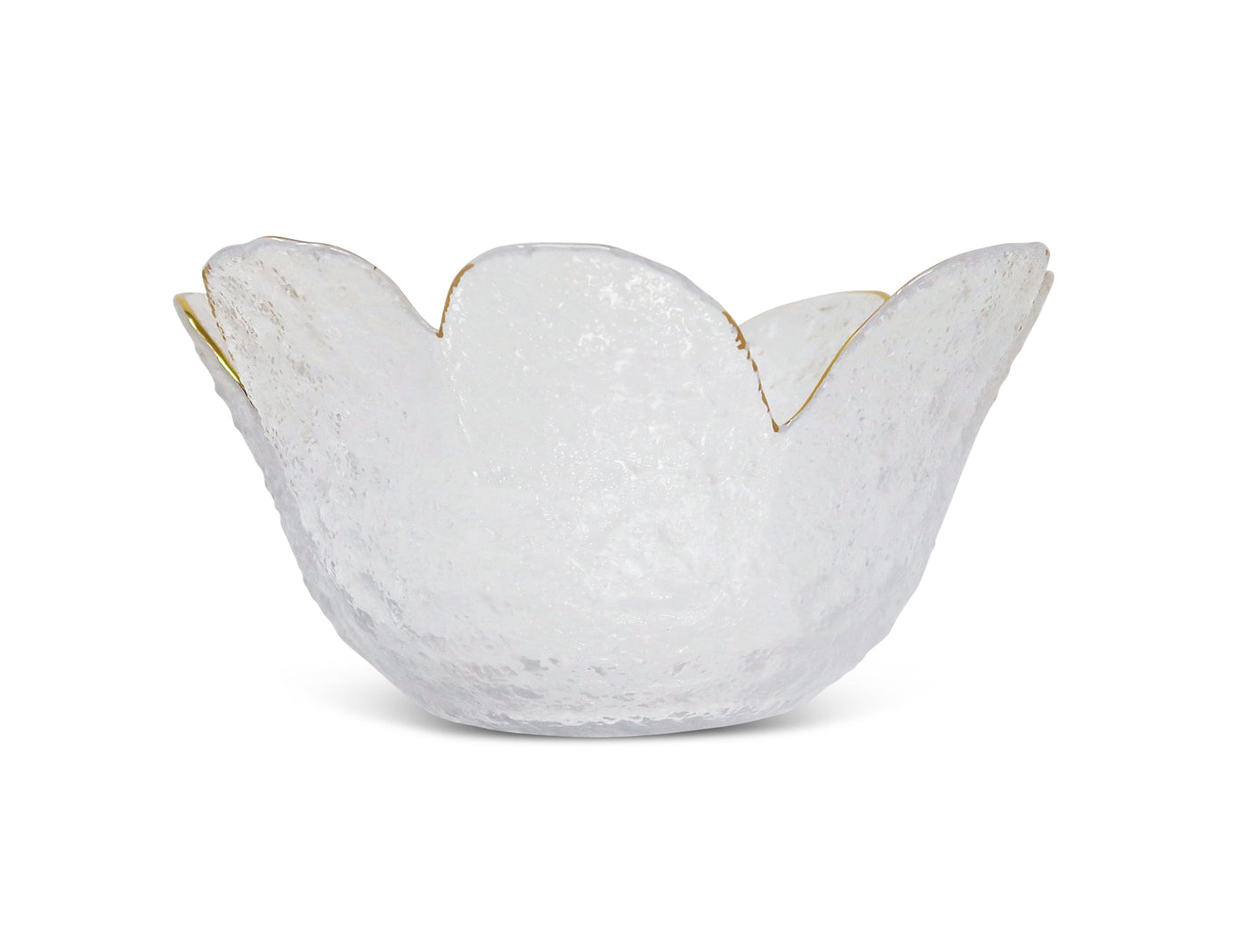 Flower Shaped Bowl with Gold Rim