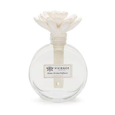 Clear Bottle Diffuser with White Flower, "Lily of The Valley" Scent