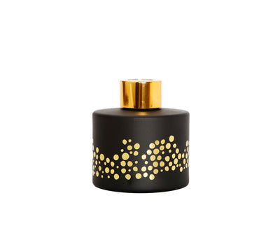 Gold Spotted Black Bottle Diffuser, "English Pear & Frees" aroma