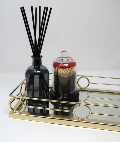 Smoked Color Diffuser with Match Holder Set, "Zen Tea" Scent