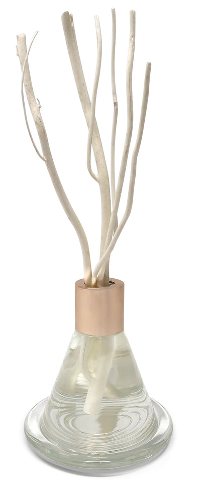 Clear Cone Shaped Reed Diffuser with Tray, "Zen Tea" Scent