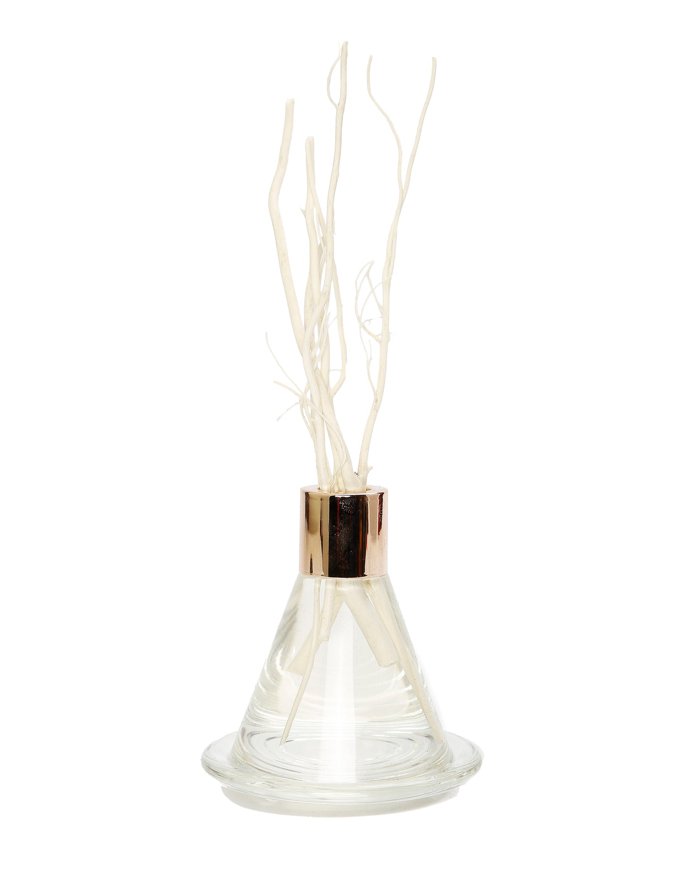 Clear Cone Shaped Reed Diffuser with Tray, "Zen Tea" Scent