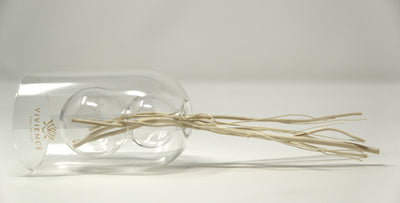 Clear Reed Diffuser with White Circular Inlay, "Lily of the Valley" Scent