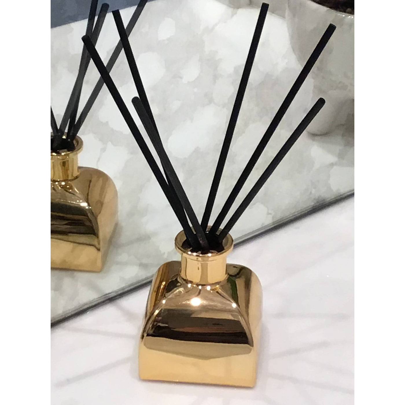 Square Gold Reed Diffuser - "Iris & Rose"